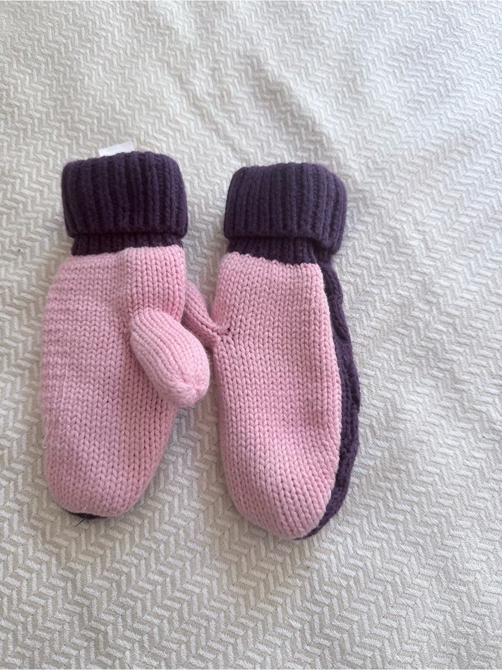 Ivivva Pink and Purple Knit Kids Mittens